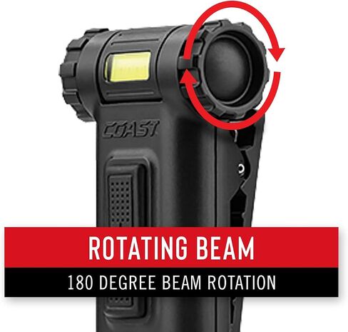 COAST® HX3 80 Lumen Dual Color (White & UV) Magnetic LED Clip Light with Beam Rotation, Black in Saudi Arabia