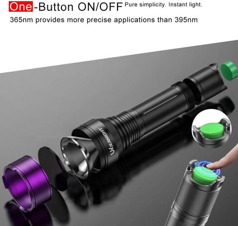 Blacklight Flashlight 365nm UV Black Light Ultra Violet Filtered LEDs for Yooperlite Hunting, Pet Urine Detection, Resins, Scorpions, Car Leaks in Saudi Arabia