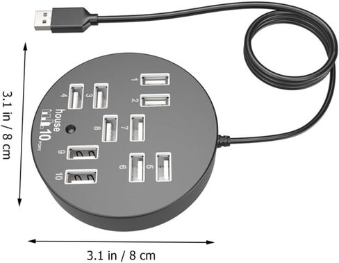 USB 2.0 10 Port Hub Splitter for Pc, Auto Install in Saudi Arabia