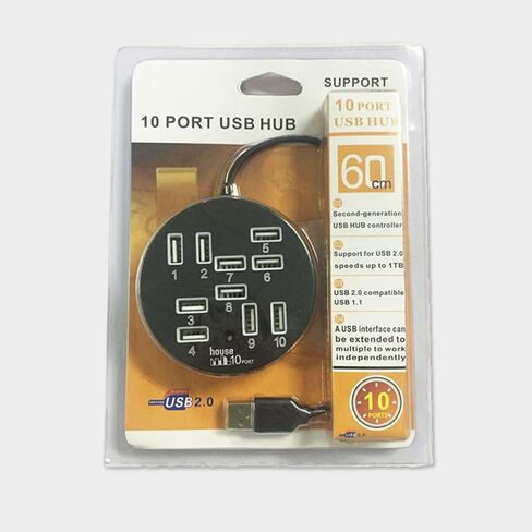 USB 2.0 10 Port Hub Splitter for Pc, Auto Install in Saudi Arabia