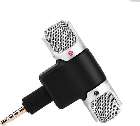 Mini Precise Stereo Microphone with Adjustable Angle for Phones Andriod Jack Gold Plated 3.5 mm for Recording Digital Media in Saudi Arabia