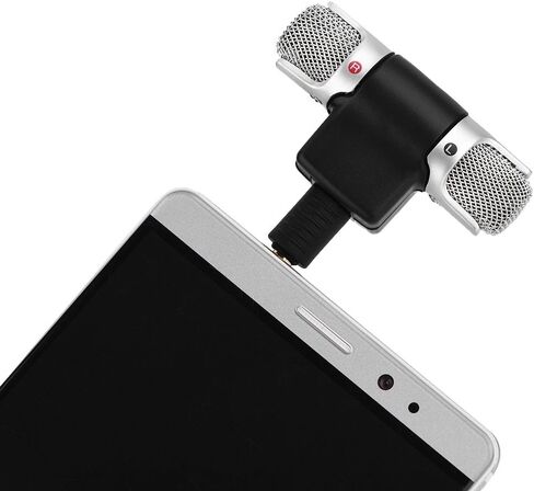 Mini Precise Stereo Microphone with Adjustable Angle for Phones Andriod Jack Gold Plated 3.5 mm for Recording Digital Media in Saudi Arabia