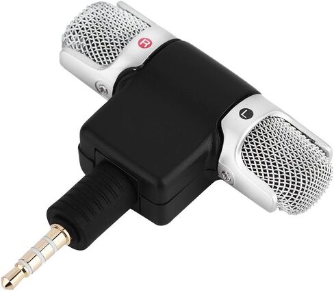Mini Precise Stereo Microphone with Adjustable Angle for Phones Andriod Jack Gold Plated 3.5 mm for Recording Digital Media in Saudi Arabia