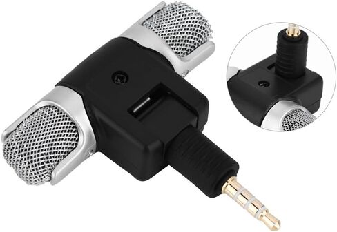 Mini Precise Stereo Microphone with Adjustable Angle for Phones Andriod Jack Gold Plated 3.5 mm for Recording Digital Media in Saudi Arabia