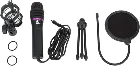 3.5mm Cardioid Microphone with Pop Filter and Tripod Stand for PC Game Recording in Saudi Arabia