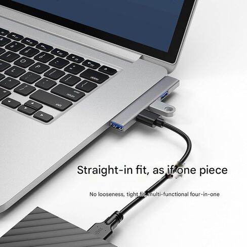 90 Degree USB Hub Docking Station, Aluminum 4 Port, Grey in Saudi Arabia