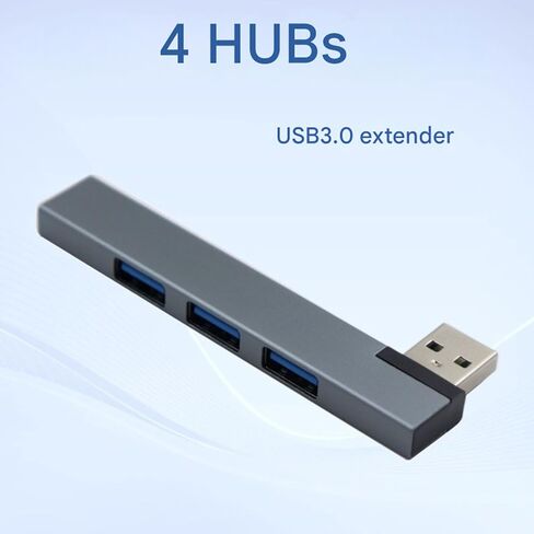 90 Degree USB Hub Docking Station, Aluminum 4 Port, Grey in Saudi Arabia