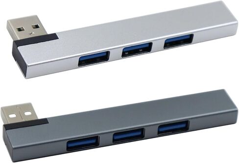 90 Degree USB Hub Docking Station, Aluminum 4 Port, Grey in Saudi Arabia