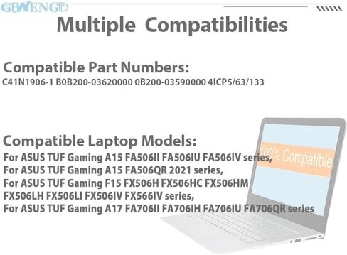 C41N1906-1 تبديل البطارية لسلسلة ASUS TUF Gaming A15 FA506 FA506QR F15 FX506 A17 FA706 FA706IU in Kuwait
