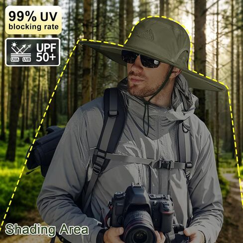 Cooltto L/XL/XXL Wide Brim Sun Hat UPF 50+ UV Protection Boonie Hat in Saudi Arabia