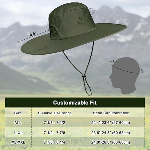 Cooltto L/XL/XXL Wide Brim Sun Hat UPF 50+ UV Protection Boonie Hat in Saudi Arabia
