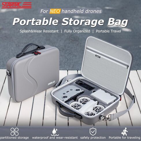 Hard Carrying Case for DJI NEO, Gray PU Waterproof Anti-Drop Portable Travel Shoulder Bag and Handbag 2 in 1 in Saudi Arabia
