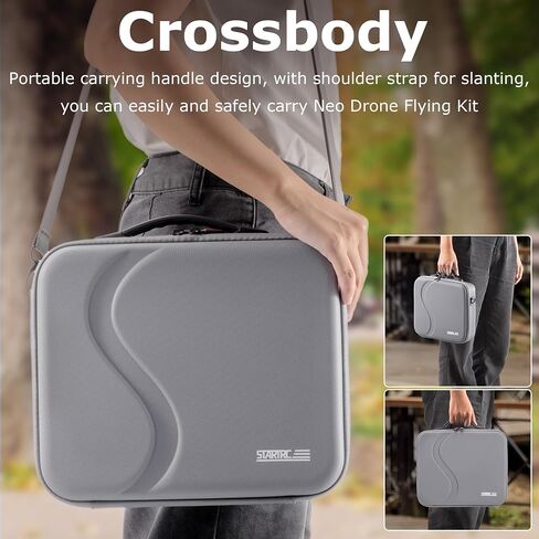 Hard Carrying Case for DJI NEO, Gray PU Waterproof Anti-Drop Portable Travel Shoulder Bag and Handbag 2 in 1 in Saudi Arabia