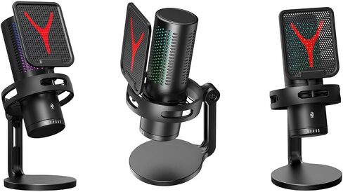 Rgb Gaming Microphone, Clear Sound Quality, USB Capacitor, Micro PC for Live Streaming in Saudi Arabia