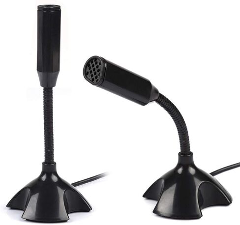 USB Condenser Microphone, High Sensitivity, Clear Sound Recording Microphone for PC, Web Chat, KTV Games (Black) in Saudi Arabia