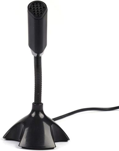 USB Condenser Microphone, High Sensitivity, Clear Sound Recording Microphone for PC, Web Chat, KTV Games (Black) in Saudi Arabia