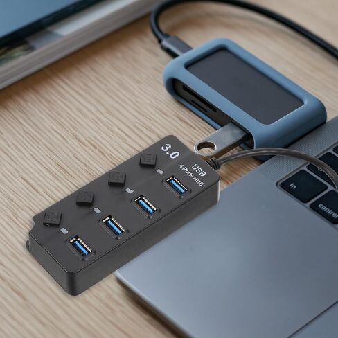 Port USB Hub with 4 USB 3.0 Ports, Durable ABS in Saudi Arabia
