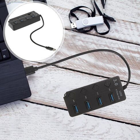 Port USB Hub with 4 USB 3.0 Ports, Durable ABS in Saudi Arabia