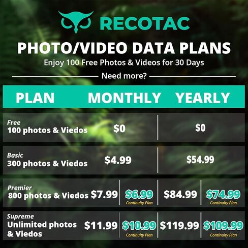 RECOTAC Sense Cellular Trail Camera - 32MP 1296P Game Camera with AI Photo Upscale,4G LTE Trail Cam No WiFi Need,No Glow Night Vision Motion Activated 0.2s Trigger Time Trail Cam for Outdoor Wildlife in Kuwait