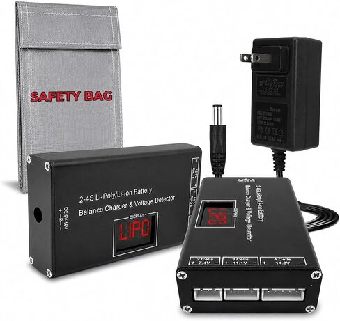 Airsoft Battery Charger LiPo Balance Charger for Lipo/Li-Ion Battery with Wireless Voltage Meter, Overcharge Protection Fast Charging and Safety Cut Off for 7.4V 11.1V 14.8V Airsoft RC Lithium Battery in Saudi Arabia