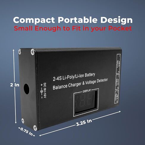 Airsoft Battery Charger LiPo Balance Charger for Lipo/Li-Ion Battery with Wireless Voltage Meter, Overcharge Protection Fast Charging and Safety Cut Off for 7.4V 11.1V 14.8V Airsoft RC Lithium Battery in Saudi Arabia