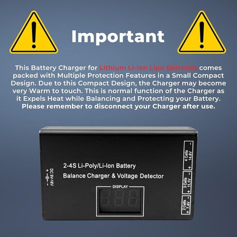 Airsoft Battery Charger LiPo Balance Charger for Lipo/Li-Ion Battery with Wireless Voltage Meter, Overcharge Protection Fast Charging and Safety Cut Off for 7.4V 11.1V 14.8V Airsoft RC Lithium Battery in Saudi Arabia