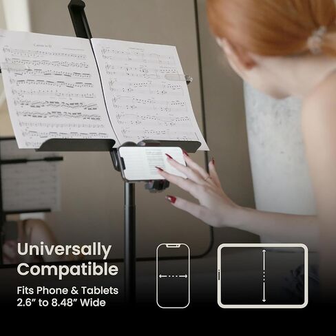 KraftGeek 66" Music Stand for Sheet Music, Phone Tablet Holder with 1/4" Screw Adapter in Saudi Arabia
