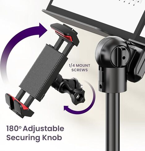 KraftGeek 66" Music Stand for Sheet Music, Phone Tablet Holder with 1/4" Screw Adapter in Saudi Arabia