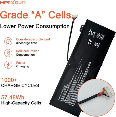 بطارية كمبيوتر محمول AP21D8M متوافقة مع Nitro 5 AN515-58 AN515-47 AN515-46 AN515-58-766R AN515-58-72QR AN515-58-56CL، Nitro 16 AN16-51 AN16-51-74BV Nitro V 15 ANV15-51 57.48 واط ساعي 3733 مللي أمبير 15.4 فولت in Kuwait