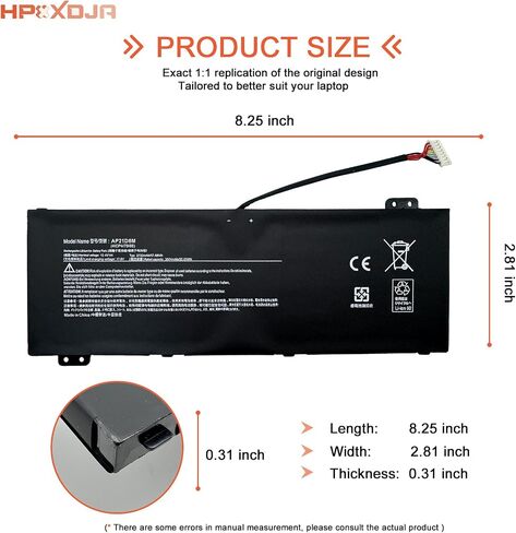 بطارية كمبيوتر محمول AP21D8M متوافقة مع Nitro 5 AN515-58 AN515-47 AN515-46 AN515-58-766R AN515-58-72QR AN515-58-56CL، Nitro 16 AN16-51 AN16-51-74BV Nitro V 15 ANV15-51 57.48 واط ساعي 3733 مللي أمبير 15.4 فولت in Kuwait