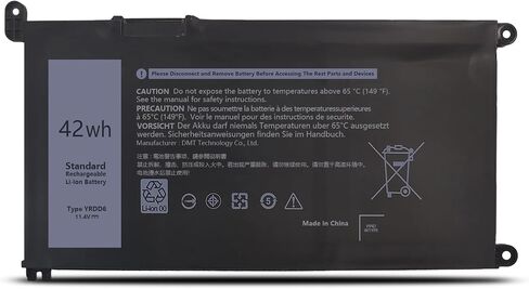 بطارية YRDD6 بقوة 42 وات في الساعة لجهاز Dell Inspiron 15 3000 5000 Series Vostro 5481 in Kuwait