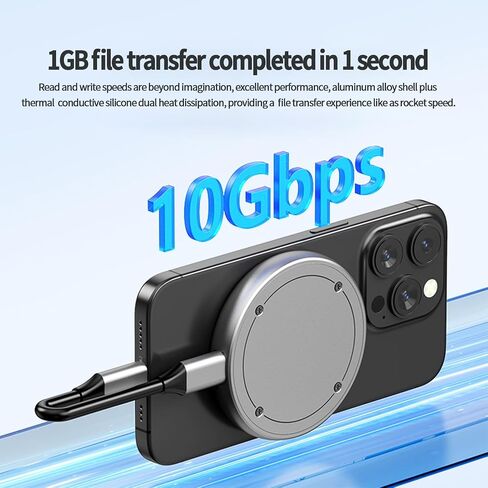 Magnetic M.2 NVMe SSD Enclosure, 10Gbps Aluminum NVMe SSD Case with USB 3.2 Gen2 Support 2230/2242 SSD,USB-C External SSD Case Compatible with iPhone 15 Pro/Max ProRes HDR Video Recording in Saudi Arabia