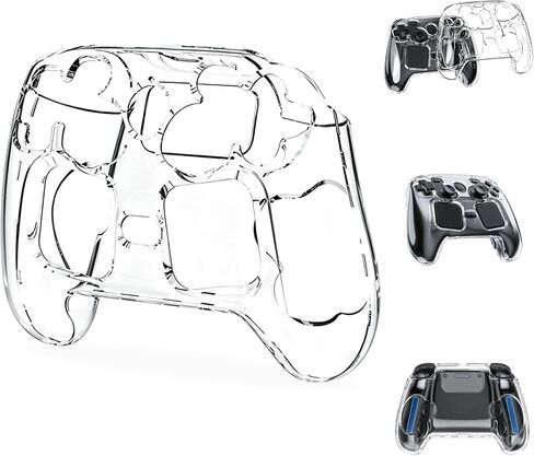 Protective Case Compatible with Steam Controller 2, Clear Crystal PC Hard Shell Cover, Anti-Scratch Shockproof Full Protection Skin, Transparent Controller Case for Gaming Accessories in Saudi Arabia