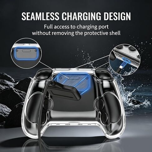 Protective Case Compatible with Steam Controller 2, Clear Crystal PC Hard Shell Cover, Anti-Scratch Shockproof Full Protection Skin, Transparent Controller Case for Gaming Accessories in Saudi Arabia