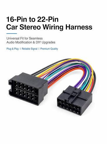 22-Pin to 16-Pin Car Stereo Wiring Harness Adapter, Universal ISO Stereo in Saudi Arabia