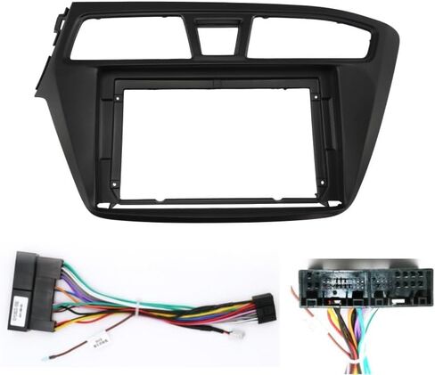 9'' Car Radio Stereo Dash Frame Fascia Bezel Panel w/Power Harness Compatible for Hyundai I20 2018 2019 LHD Install Mount Kit in Saudi Arabia