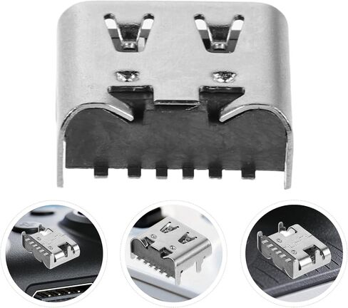 Type-c USB 3.1 PCB Solder Connector 6 Pin Silver Metal in Saudi Arabia