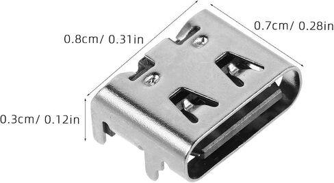 200pcs USB Type C 3.1 Female Jack 6 Pin SMD Metal Connector in Saudi Arabia