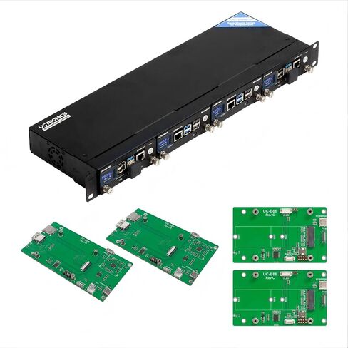 UCTRONICS Raspberry Pi Rack Pro, 2 × M.2 NVMe SSD Base for Pi5, 2 x SATA Shields for Pi4, with 4pcs Safe Shutdown and 0.96" Color LCD in Saudi Arabia