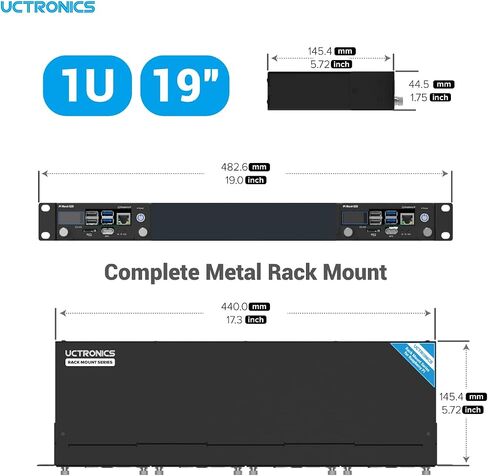 UCTRONICS Raspberry Pi Rack Pro, 2 × M.2 NVMe SSD Base for Pi5, 2 x SATA Shields for Pi4, with 4pcs Safe Shutdown and 0.96" Color LCD in Saudi Arabia