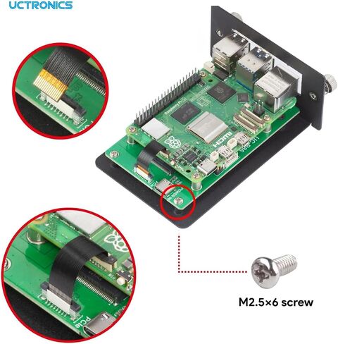 UCTRONICS Raspberry Pi Rack Pro, 2 × M.2 NVMe SSD Base for Pi5, 2 x SATA Shields for Pi4, with 4pcs Safe Shutdown and 0.96" Color LCD in Saudi Arabia