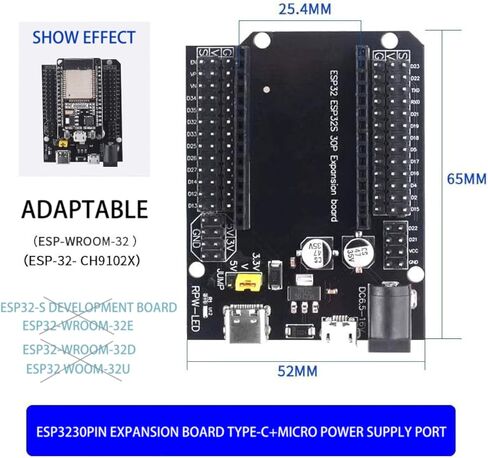 AITRIP 3PCS Breakout Board with USB Type-C Micro USB for ESP32 Development Board 30Pins (Expansion Board 3PCS in Saudi Arabia