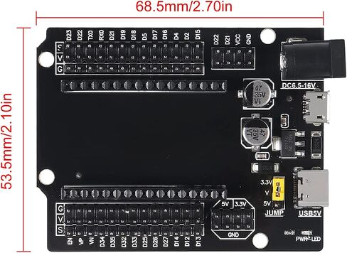 AITRIP 3PCS Breakout Board with USB Type-C Micro USB for ESP32 Development Board 30Pins (Expansion Board 3PCS in Saudi Arabia