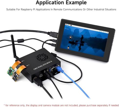 Waveshare Gigabit / 2.5G Dual Ethernet Base Board, Compatible with Raspberry Pi CM5. Dual RJ45 Ethernet, Dual 4K Display, Dual MIPI, 40Pin GPIO Header, with Board, Metal Case and Power Supply in Saudi Arabia