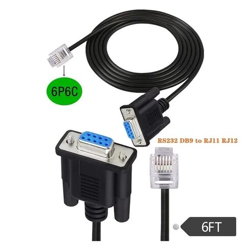 RS232 DB9 Pin Female to RJ11 RJ12 6P6C LAN Serial Console Connection Cord 1.8m in Saudi Arabia