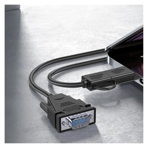 High Speed Baud Rate 300bps-115200bps TY>pe A and USB C to DB9 RS232 Serial Adapter Cord 1.5m in Saudi Arabia