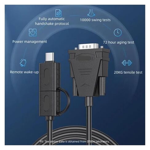 High Speed Baud Rate 300bps-115200bps TY>pe A and USB C to DB9 RS232 Serial Adapter Cord 1.5m in Saudi Arabia