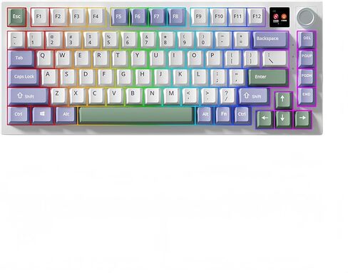 FKZ K75 Barebone 75% Hot Swap Tri-Mode Bluetooth 5.0/2.4G Wireless/Type-C Wired RGB Mechanical Gaming Keyboard With Knob Screen Gasket PCB Mount Custom DIY Kit (Purple) in Saudi Arabia