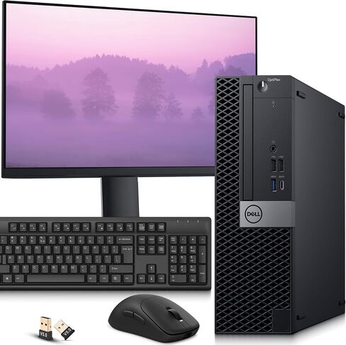 Dell OptiPLex 5060 SFF Desktop PC — Intel Core i5-8500 8th Gen — 16GB DDR4 RAM — 256GB SSD — 24" Monitor — Wireless Keyboard & Mouse — Built-in Wi-Fi — Business Computer — Windows 11 Pro (Renewed) in Saudi Arabia
