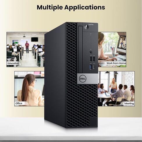 Dell OptiPLex 5060 SFF Desktop PC — Intel Core i5-8500 8th Gen — 16GB DDR4 RAM — 256GB SSD — 24" Monitor — Wireless Keyboard & Mouse — Built-in Wi-Fi — Business Computer — Windows 11 Pro (Renewed) in Saudi Arabia